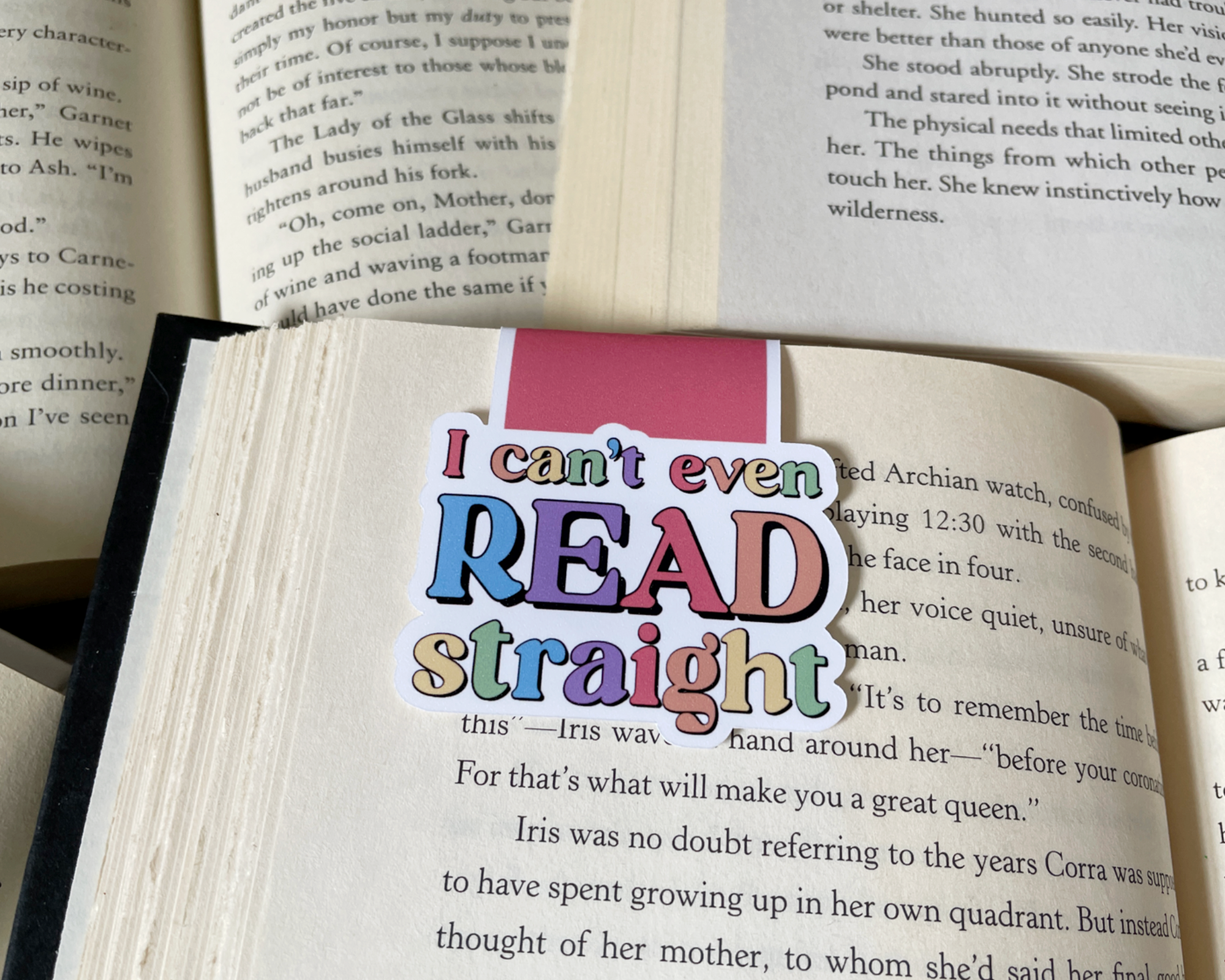 I can't even read straight magnetic bookmark: No hang tag